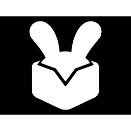 V2Fun logo, a white rabbit character mark on black for the AI 3D character creation platform
