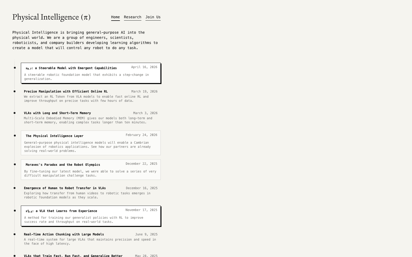 Physical Intelligence ai infrastructure tool screenshot