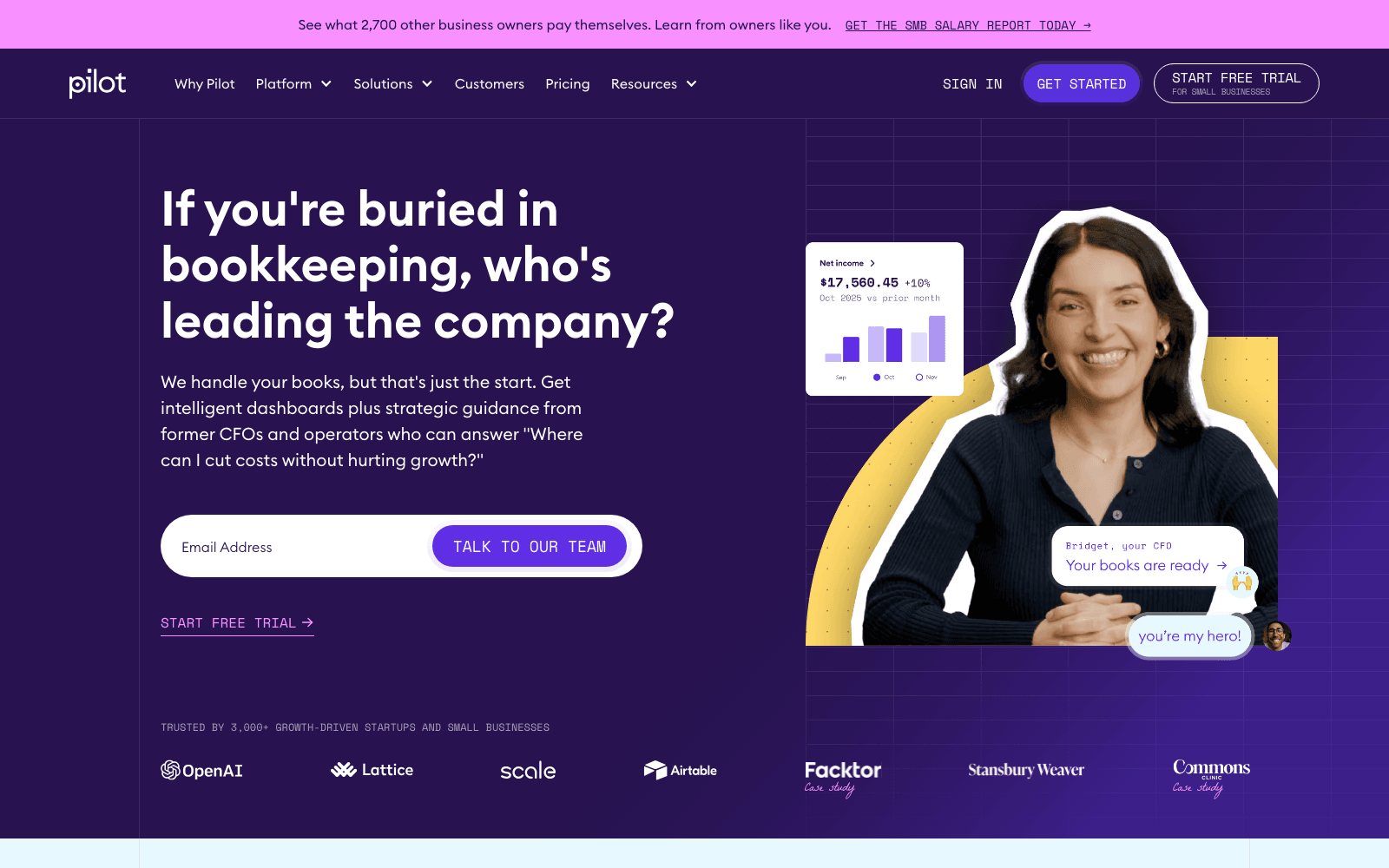 Pilot.com finance & trading tool screenshot