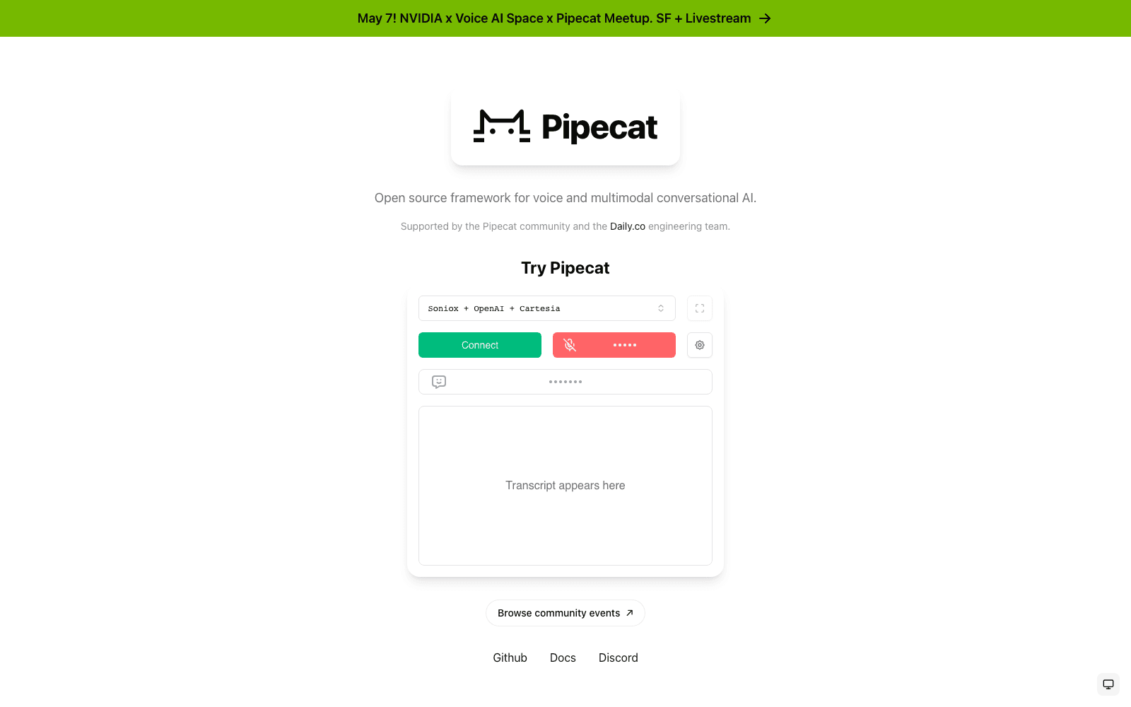 Pipecat developer tools tool screenshot