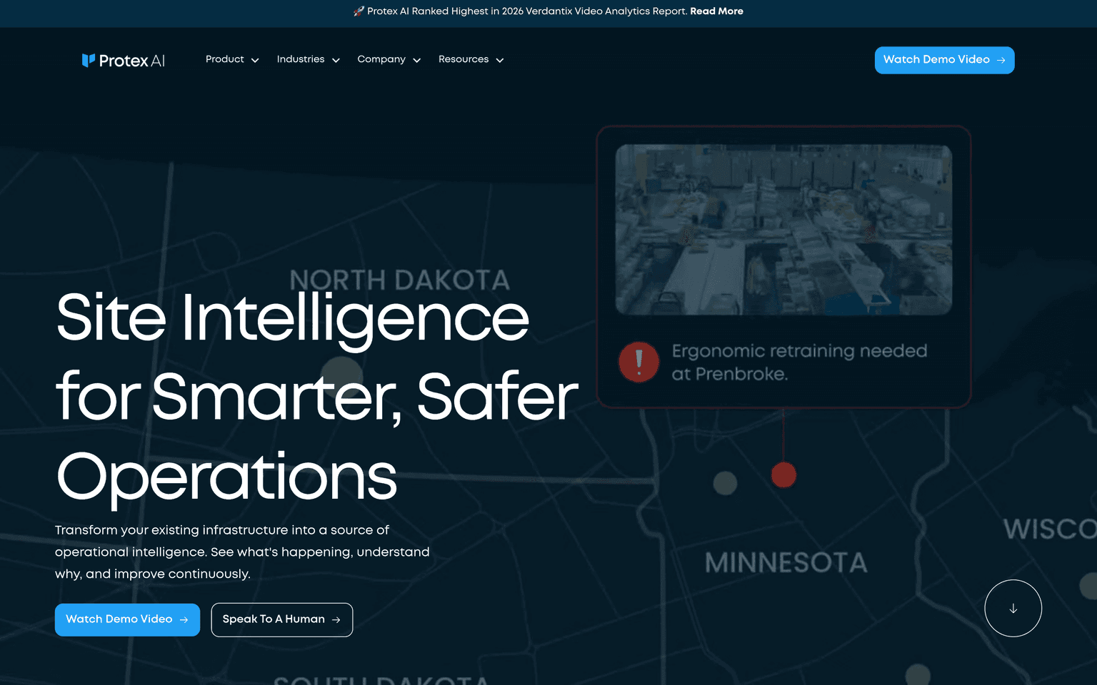 Protex AI product interface dashboard screenshot homepage view