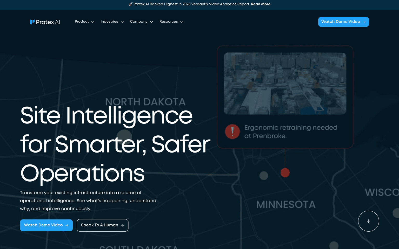 Protex AI product interface dashboard screenshot homepage view