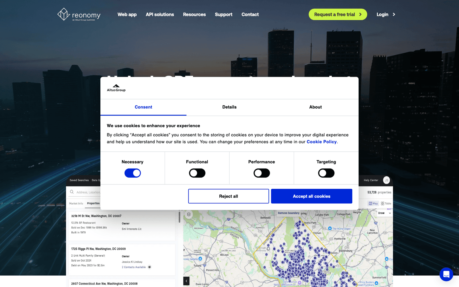 Reonomy real estate tool screenshot