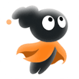 Miora logo, a black cartoon mascot with an orange scarf for the Tencent agentic creative studio