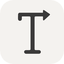 Typeahead logo, a bold letter T with a cursor arrow mark for the macOS autocomplete app