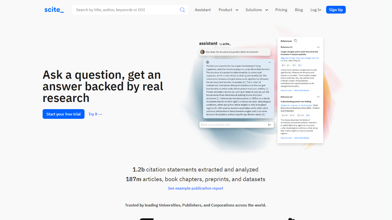 scite AI analysis of a scientific paper