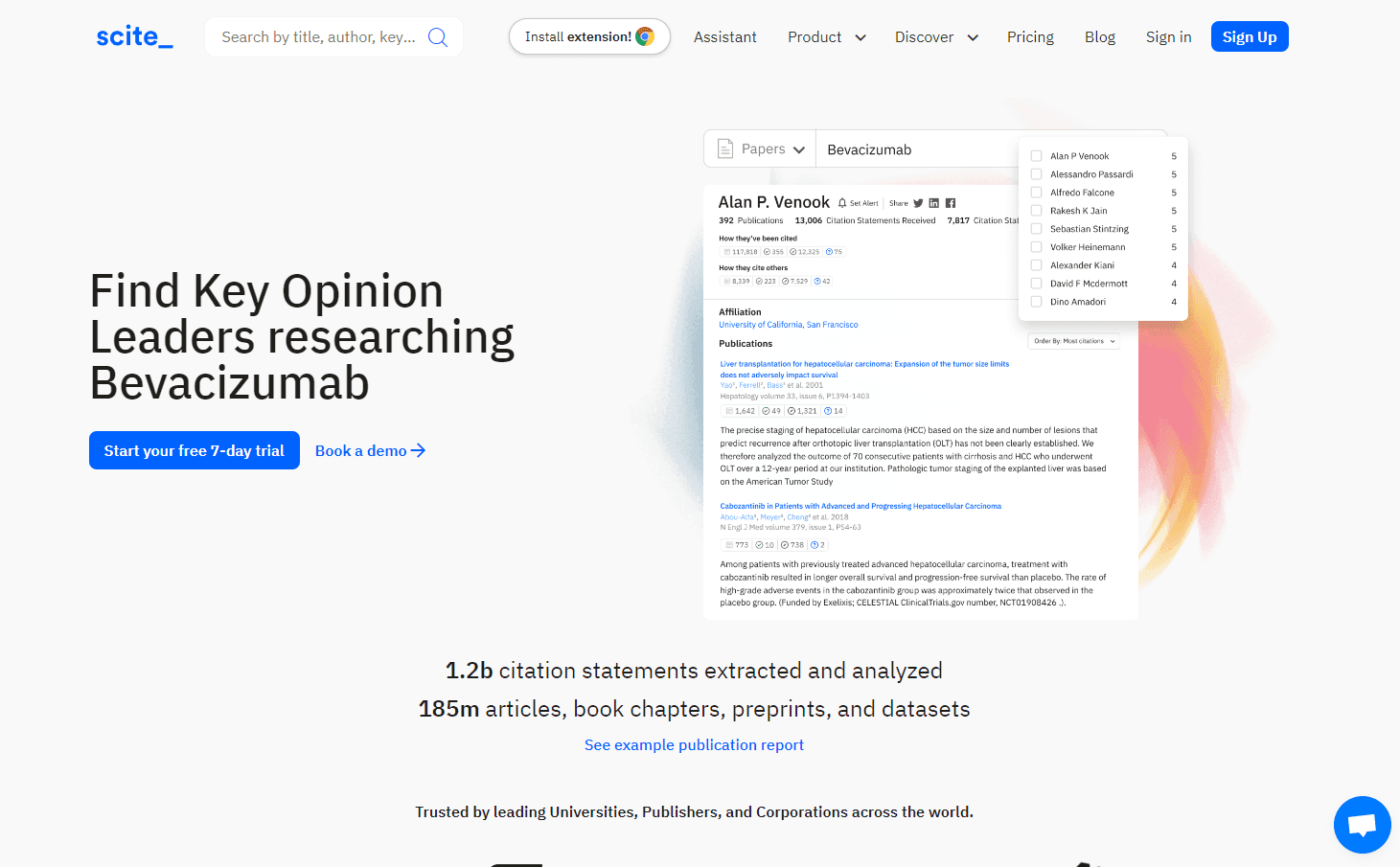 scite interface showcasing Smart Citations