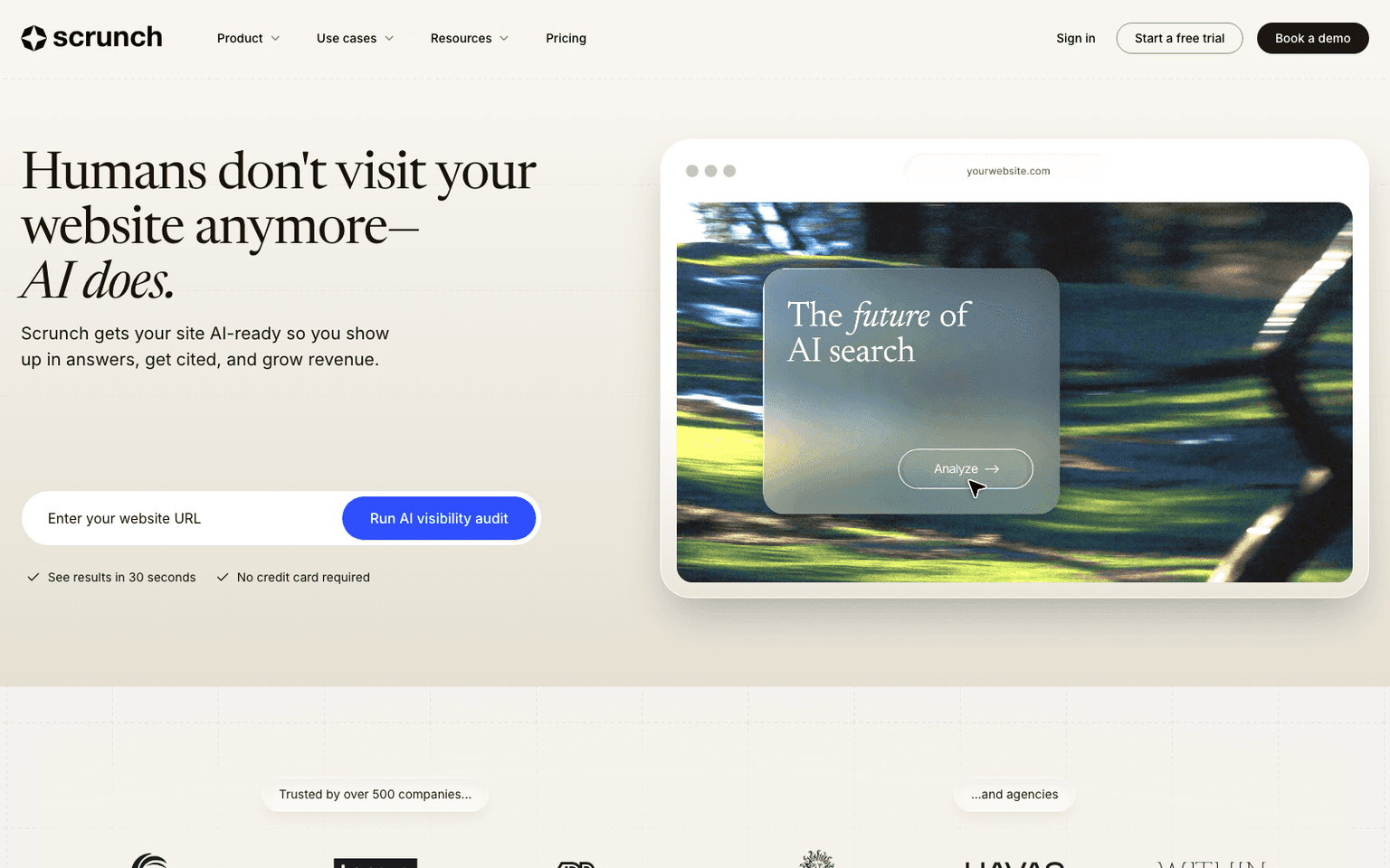 Scrunch AI marketing & seo tool screenshot