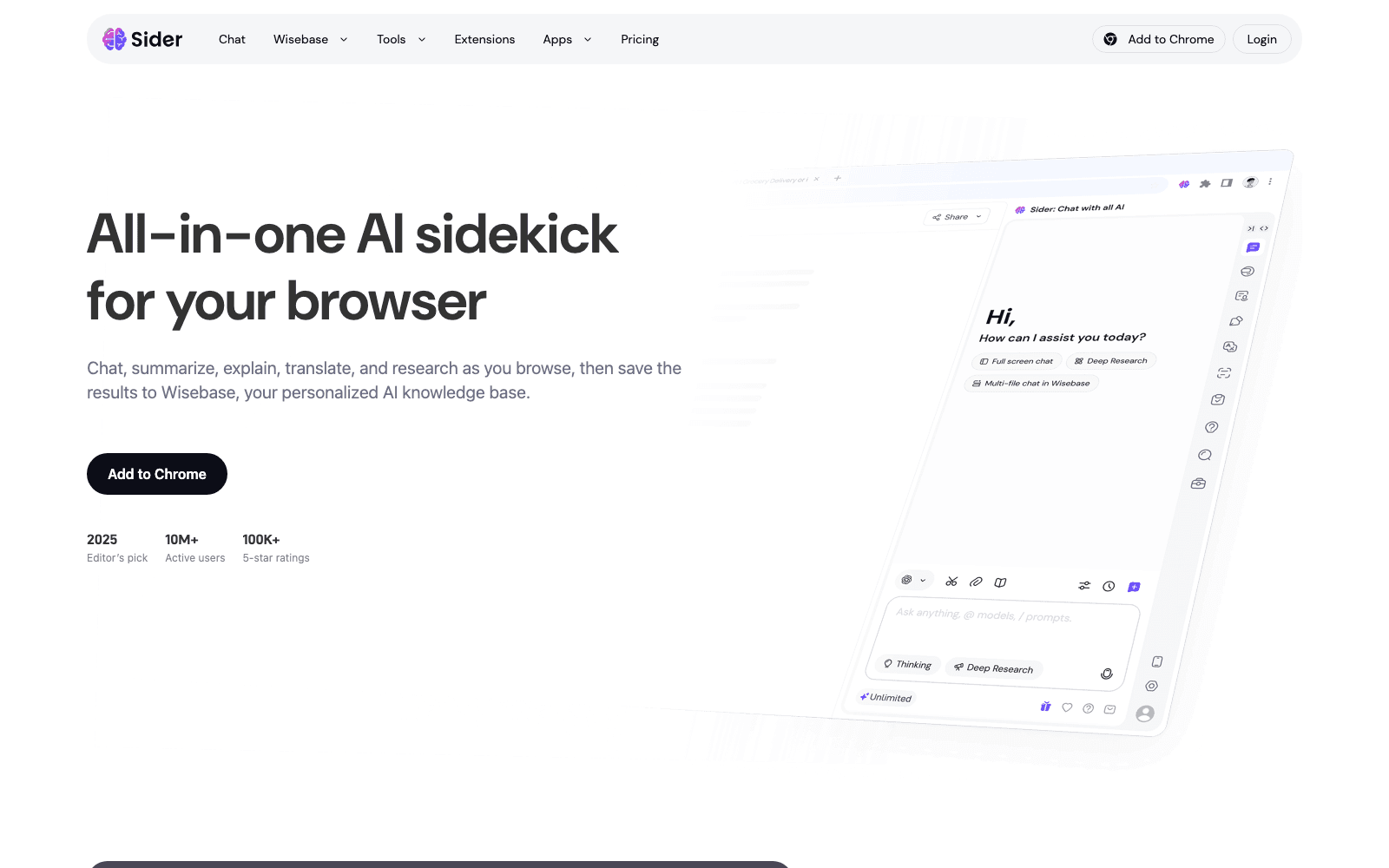 Sider AI ai agents tool screenshot