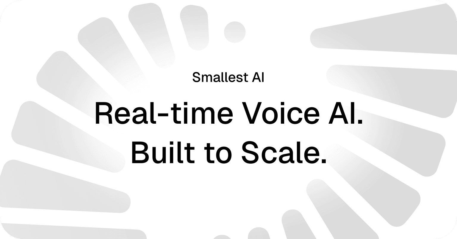 Smallest AI brand hero with the line real-time voice AI built to scale