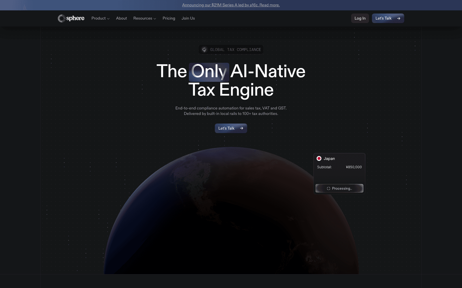 Sphere finance & trading tool screenshot
