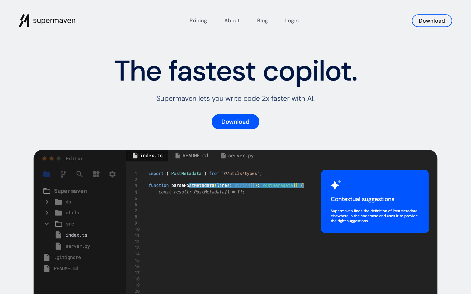 Supermaven developer tools tool screenshot