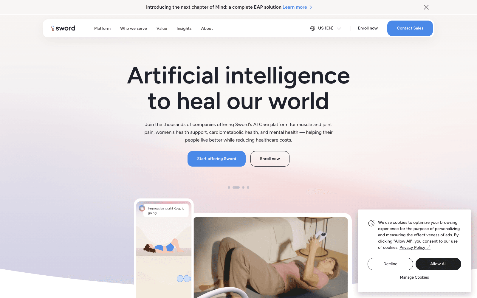 Sword Health healthcare tool screenshot