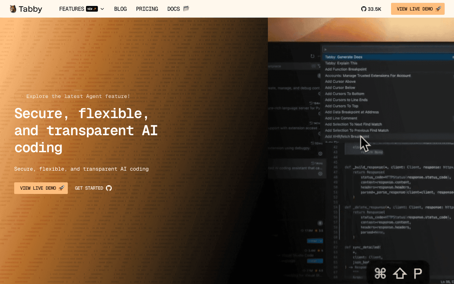 Tabby ML developer tools tool screenshot