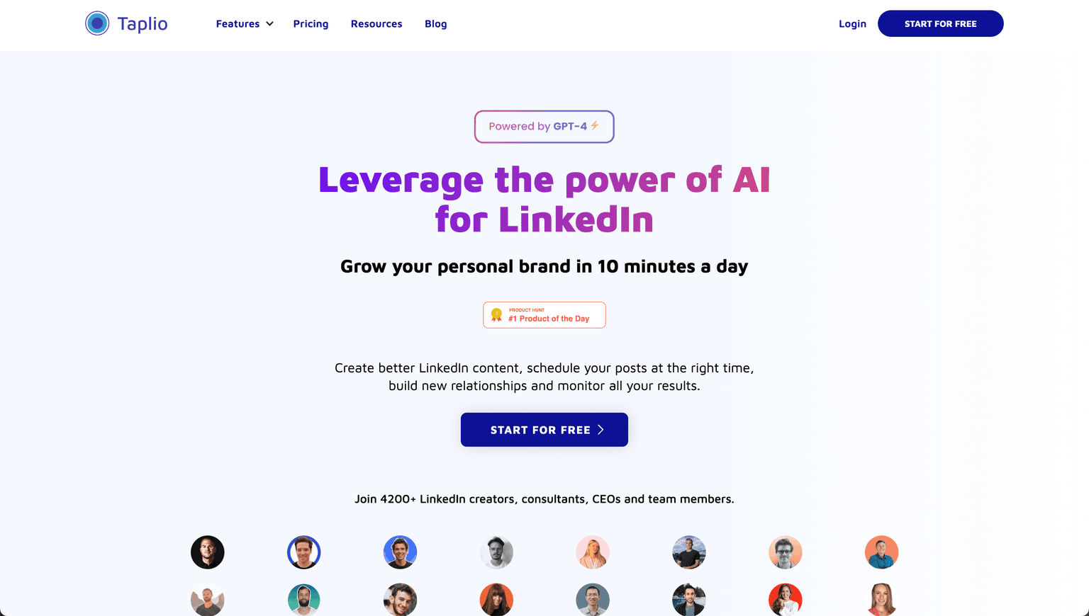 Taplio - Grow Your Personal Brand on LinkedIn with AI-powered Tools