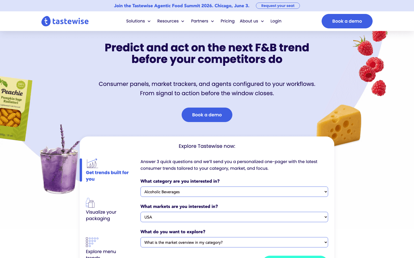 Tastewise bi & analytics tool screenshot