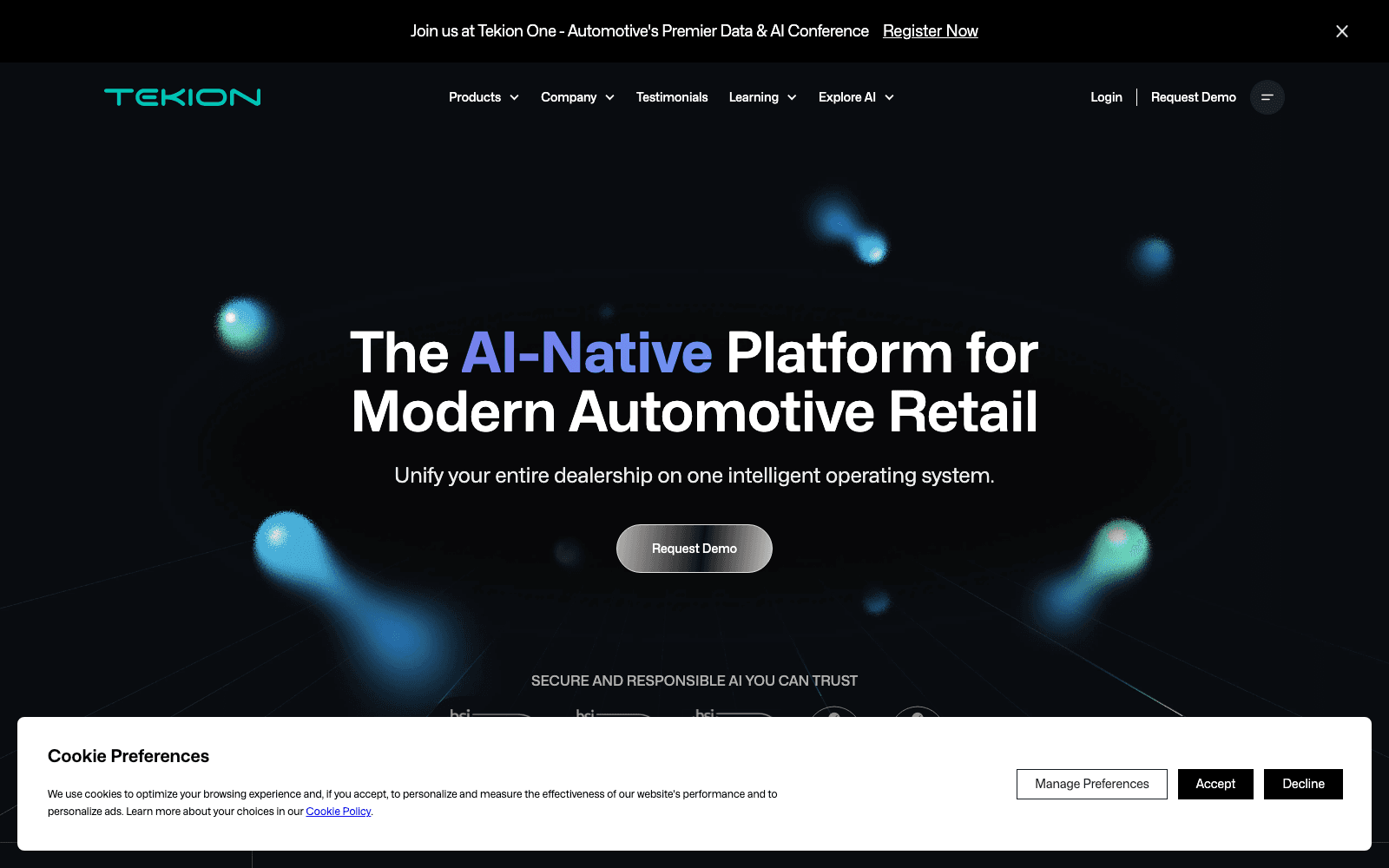 Tekion automotive tool screenshot