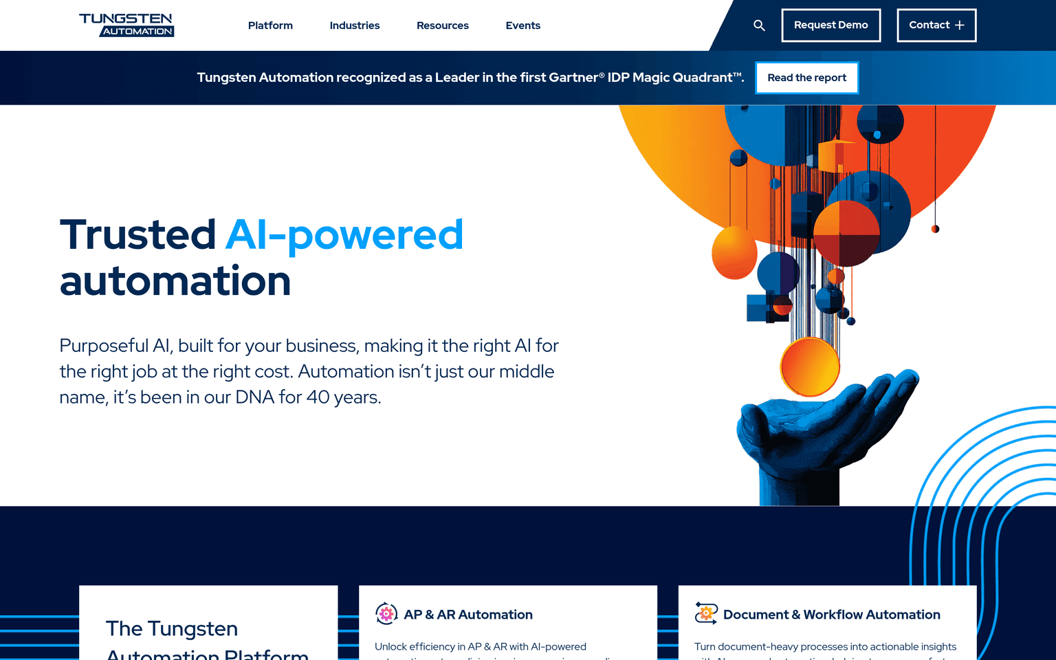 Tungsten Automation product interface dashboard screenshot homepage view