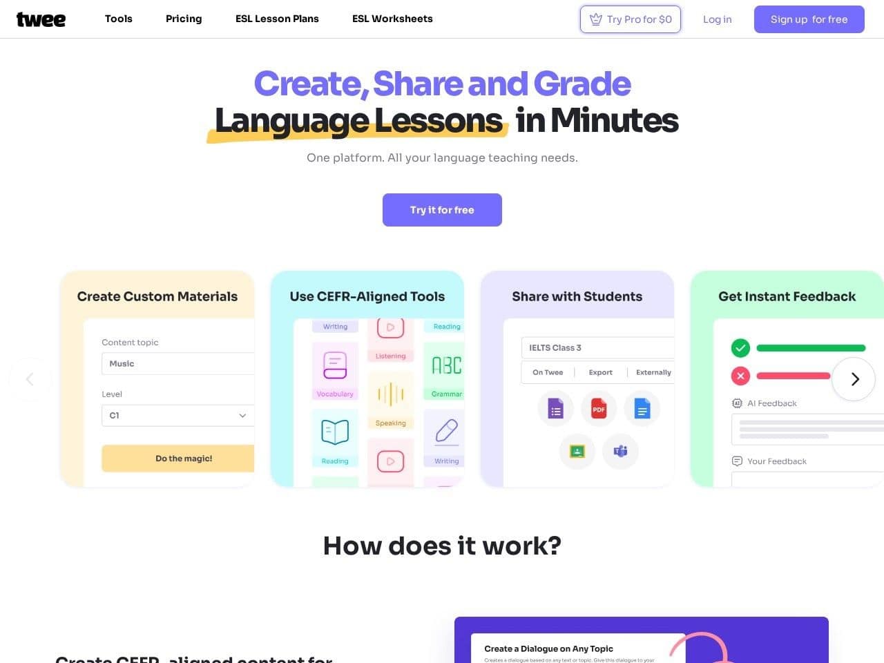 Twee product interface dashboard screenshot homepage view