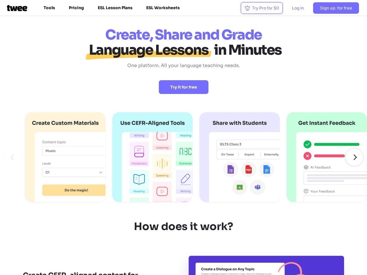 Twee product interface dashboard screenshot homepage view