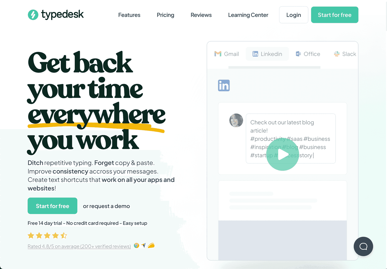 typedesk Canned Responses App