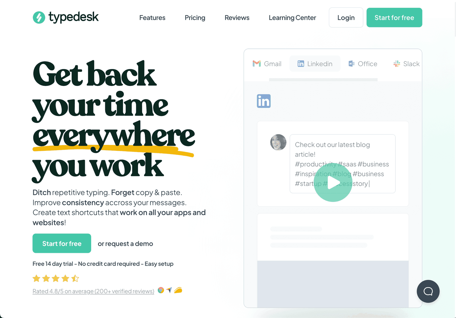 typedesk Canned Responses App