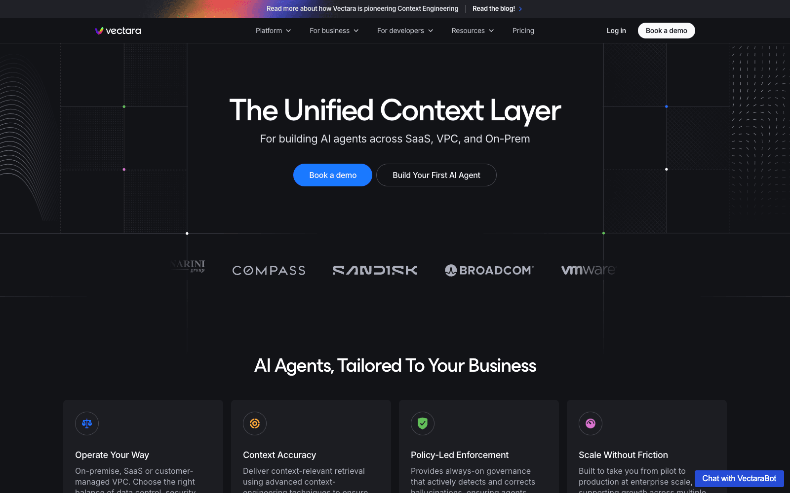 Vectara ai infrastructure tool screenshot
