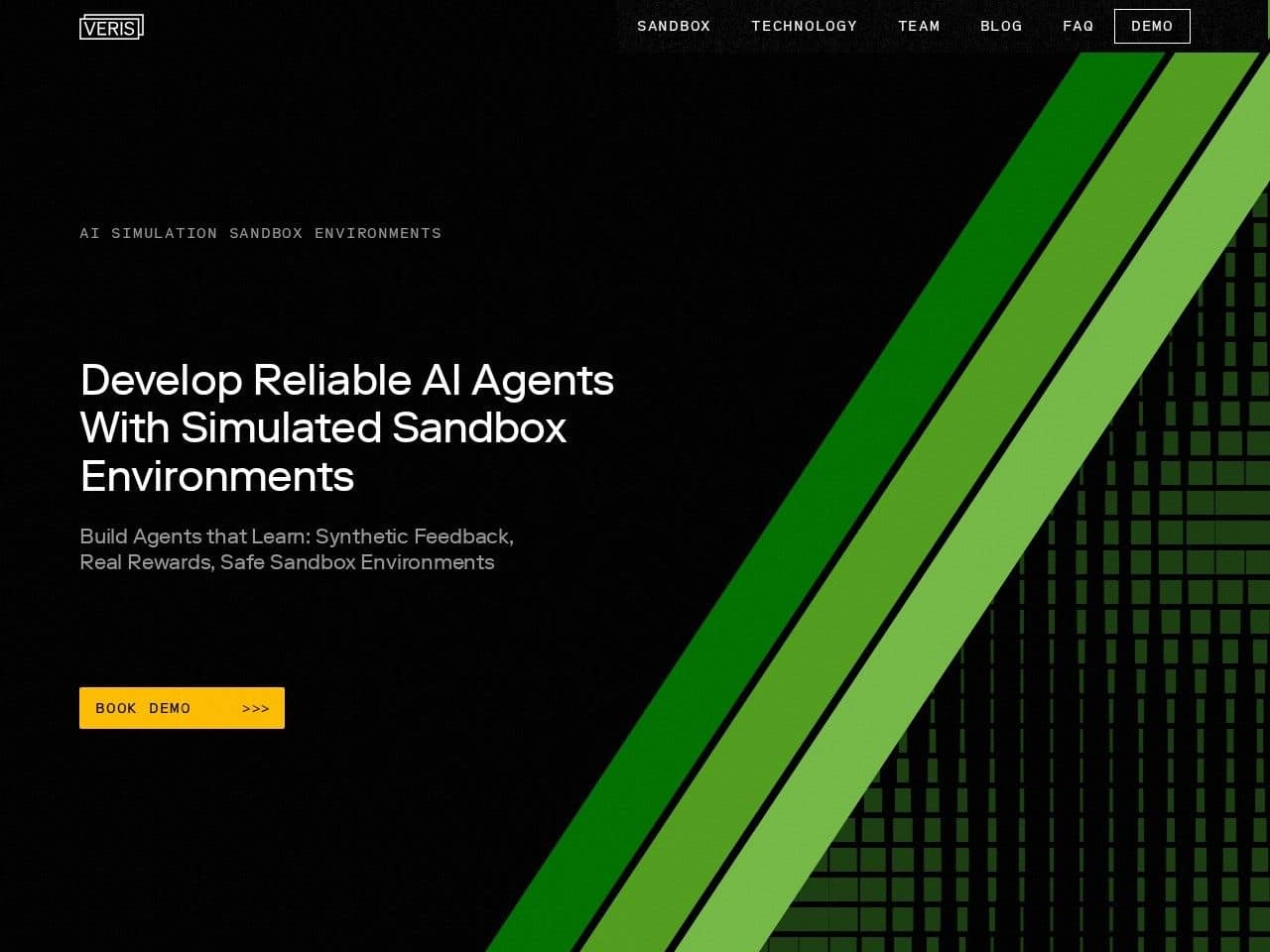 Veris AI product interface dashboard screenshot homepage view