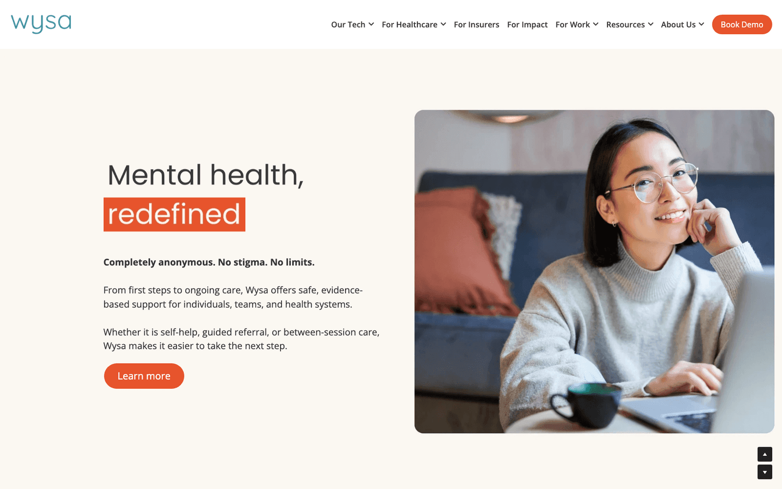 Wysa healthcare tool screenshot