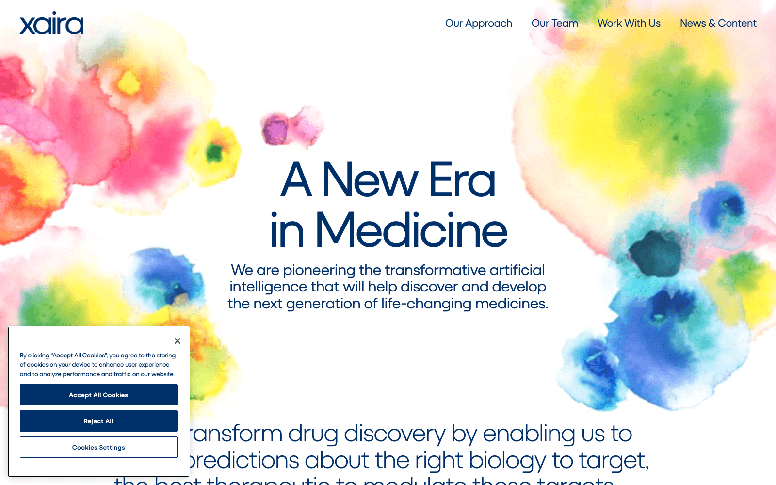 Xaira Therapeutics healthcare tool screenshot